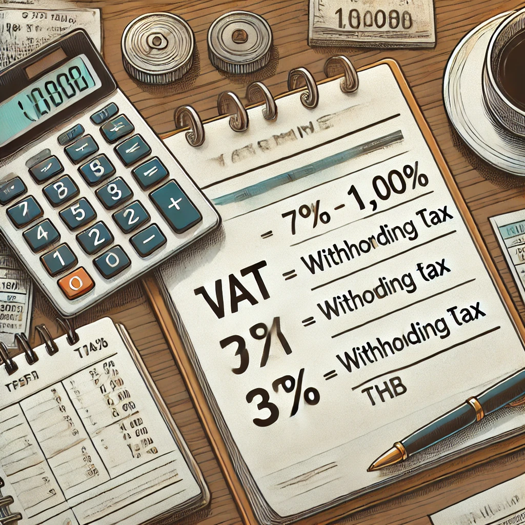 วิธีคิด VAT 7% โปรแกรมคํานวณราคารวมยังไงหายอดก่อนคือกี่บาท?