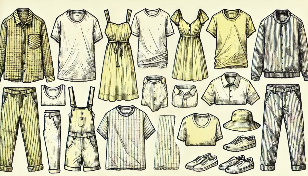 ผ้าประเภทเสื้อบุรุษและสตรี จำนวน 35–45 ชิ้น น้ำหนักโดยประมาณ?