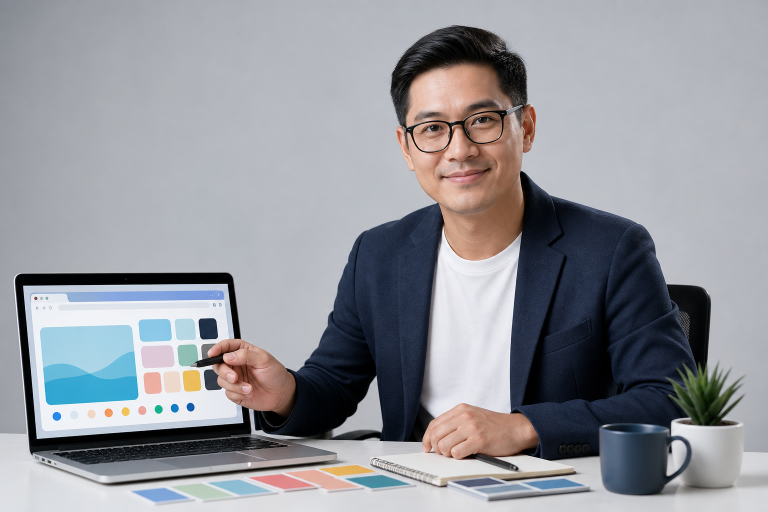 ภาพบุคคลตั้งค่าธีมเบราว์เซอร์สำหรับบทความ ธีม google chrome