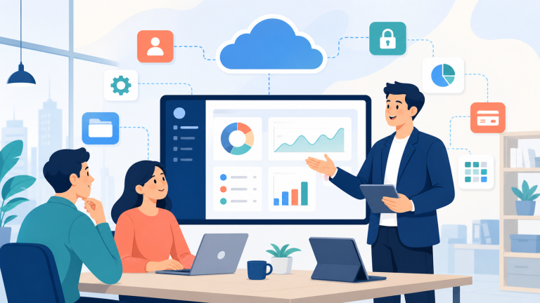 software as a service คือ ภาพประกอบเวกเตอร์